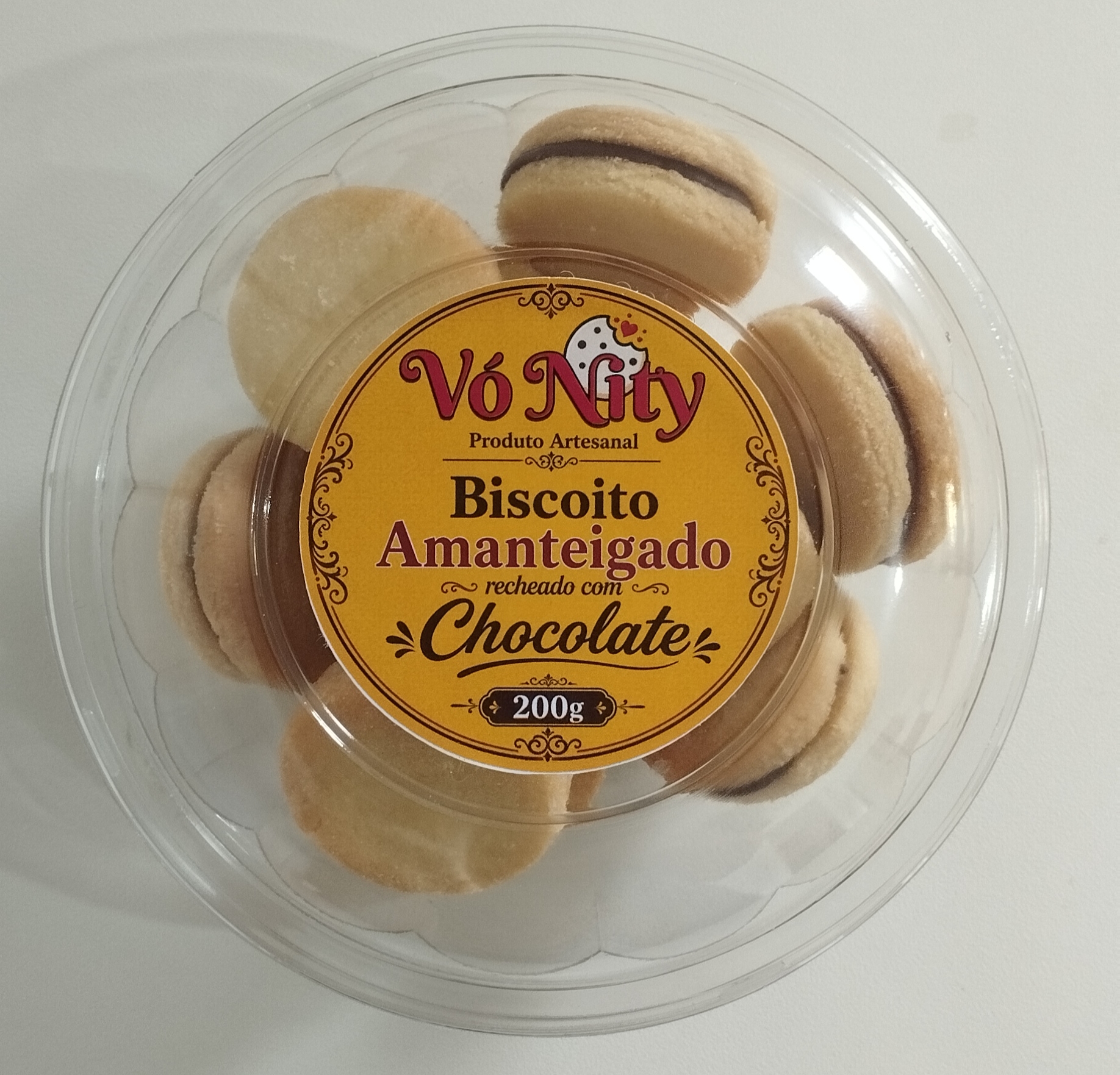 Biscoito Amanteigado Recheado com Chocolate
